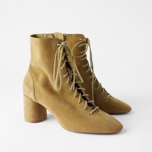 NWT ZARA Laced Heeled Ankle Boots SOLD OUT ON ZARA